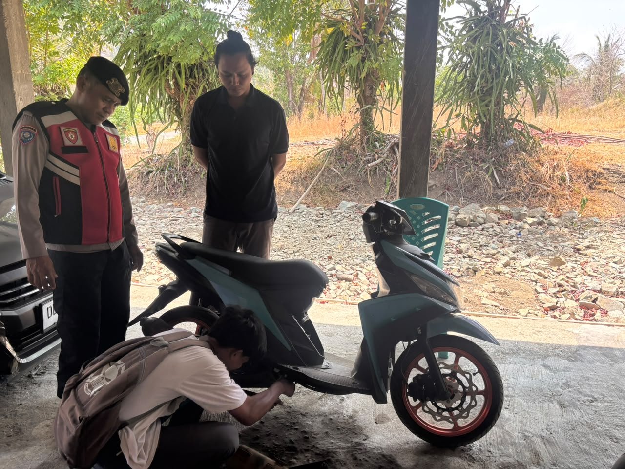 Polsek Sangkub mengamankan delapan motor berknalpot brong dalam Operasi Patuh Klabat 2026 di Bolmut. Polisi mengimbau pelajar tertib berlalu lintas/Hibata.id